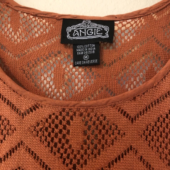 Angie Boho Burnt Orange Lace Overlay Dress - Picture 5 of 7